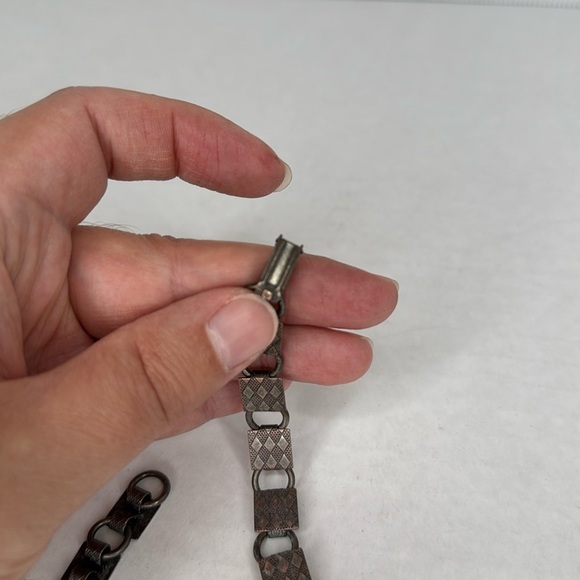 Antique 1900s Book Chain Multicolor Pendant Necklace Lot A40 - Picture 7 of 10